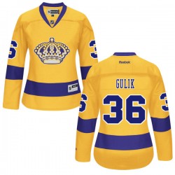 Los Angeles Kings David Van Der Gulik Official Gold Reebok Premier Women's Alternate NHL Hockey Jersey