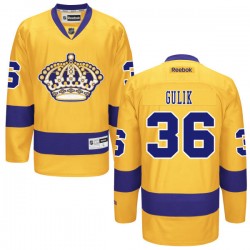 Los Angeles Kings David Van Der Gulik Official Gold Reebok Authentic Adult Alternate NHL Hockey Jersey