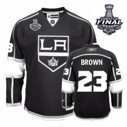 Los Angeles Kings Dustin Brown Official Black Reebok Authentic Adult Home 2014 Stanley Cup NHL Hockey Jersey