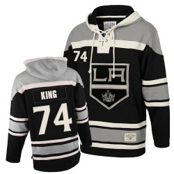 Los Angeles Kings Dwight King Official Black Old Time Hockey Authentic Adult Sawyer Hooded Sweatshirt Jersey