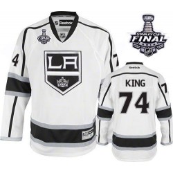 Los Angeles Kings Dwight King Official White Reebok Authentic Adult Away 2014 Stanley Cup NHL Hockey Jersey