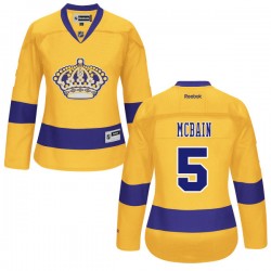 Los Angeles Kings Jamie Mcbain Official Gold Reebok Authentic Women's Alternate NHL Hockey Jersey