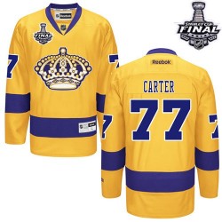 Los Angeles Kings Jeff Carter Official Gold Reebok Authentic Adult Third 2014 Stanley Cup NHL Hockey Jersey