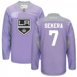 Los Angeles Kings Andrej Sekera Official Purple Reebok Premier Adult 2016 Hockey Fights Cancer Practice Jersey