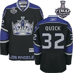 Los Angeles Kings Jonathan Quick Official Black Reebok Authentic Adult Third 2014 Stanley Cup NHL Hockey Jersey