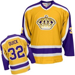 Los Angeles Kings Jonathan Quick Official Gold Reebok Authentic Adult NHL Hockey Jersey