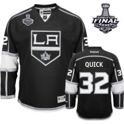 Los Angeles Kings Jonathan Quick Official Black Reebok Premier Adult Home 2014 Stanley Cup NHL Hockey Jersey