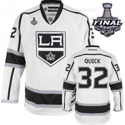 Los Angeles Kings Jonathan Quick Official White Reebok Authentic Adult Away 2014 Stanley Cup NHL Hockey Jersey