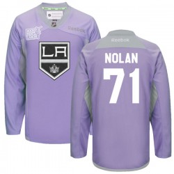 Los Angeles Kings Jordan Nolan Official Purple Reebok Premier Adult 2016 Hockey Fights Cancer Practice Jersey