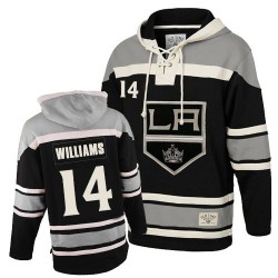 Los Angeles Kings Justin Williams Official Black Old Time Hockey Authentic Adult Sawyer Hooded Sweatshirt Jersey