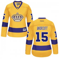Los Angeles Kings Andy Andreoff Official Gold Reebok Premier Women's Alternate NHL Hockey Jersey