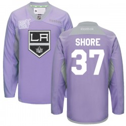 Los Angeles Kings Nick Shore Official Purple Reebok Premier Adult 2016 Hockey Fights Cancer Practice Jersey