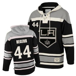 Los Angeles Kings Robyn Regehr Official Black Old Time Hockey Authentic Adult Sawyer Hooded Sweatshirt Jersey