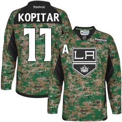 Los Angeles Kings Anze Kopitar Official Camo Reebok Authentic Adult Veterans Day Practice NHL Hockey Jersey