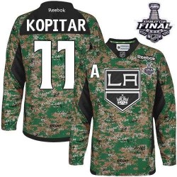 Los Angeles Kings Anze Kopitar Official Camo Reebok Authentic Adult Veterans Day Practice 2014 Stanley Cup NHL Hockey Jersey