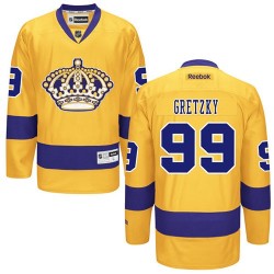 Los Angeles Kings Wayne Gretzky Official Gold Reebok Authentic Adult Third NHL Hockey Jersey