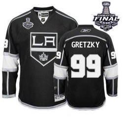 Los Angeles Kings Wayne Gretzky Official Black Reebok Authentic Adult Home 2014 Stanley Cup NHL Hockey Jersey