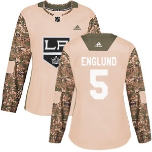 Los Angeles Kings Andreas Englund Official Camo Adidas Authentic Women's Veterans Day Practice NHL Hockey Jersey