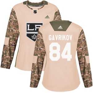 Los Angeles Kings Vladislav Gavrikov Official Camo Adidas Authentic Women's Veterans Day Practice NHL Hockey Jersey