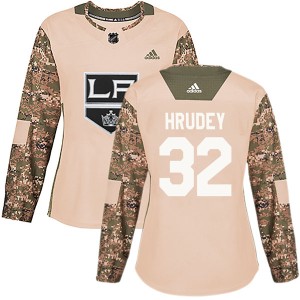 Los Angeles Kings Kelly Hrudey Official Camo Adidas Authentic Women's Veterans Day Practice NHL Hockey Jersey