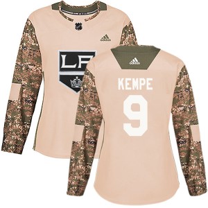 Los Angeles Kings Adrian Kempe Official Camo Adidas Authentic Women's Veterans Day Practice NHL Hockey Jersey