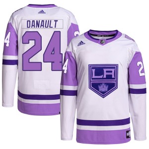 Los Angeles Kings Phillip Danault Official White/Purple Adidas Authentic Adult Hockey Fights Cancer Primegreen NHL Hockey Jersey