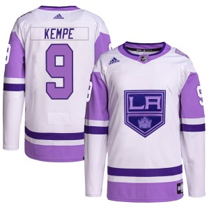 Los Angeles Kings Adrian Kempe Official White/Purple Adidas Authentic Adult Hockey Fights Cancer Primegreen NHL Hockey Jersey