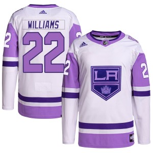 Los Angeles Kings Tiger Williams Official White/Purple Adidas Authentic Adult Hockey Fights Cancer Primegreen NHL Hockey Jersey