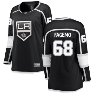 Los Angeles Kings Samuel Fagemo Official Black Fanatics Branded Breakaway Women's Home NHL Hockey Jersey