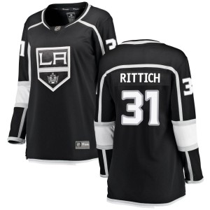 Los Angeles Kings David Rittich Official Black Fanatics Branded Breakaway Women's Home NHL Hockey Jersey
