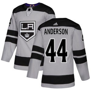 Los Angeles Kings Mikey Anderson Official Gray Adidas Authentic Adult Alternate NHL Hockey Jersey