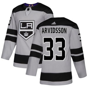 Los Angeles Kings Viktor Arvidsson Official Gray Adidas Authentic Adult Alternate NHL Hockey Jersey