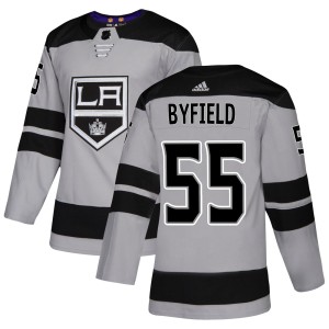 Los Angeles Kings Quinton Byfield Official Gray Adidas Authentic Adult Alternate NHL Hockey Jersey