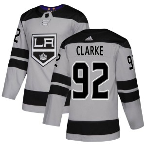 Los Angeles Kings Brandt Clarke Official Gray Adidas Authentic Adult Alternate NHL Hockey Jersey
