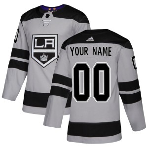 Los Angeles Kings Custom Official Gray Adidas Authentic Adult Custom Alternate NHL Hockey Jersey