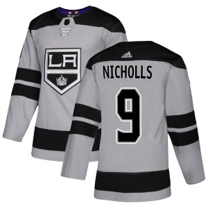 Los Angeles Kings Bernie Nicholls Official Gray Adidas Authentic Adult Alternate NHL Hockey Jersey
