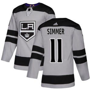 Los Angeles Kings Charlie Simmer Official Gray Adidas Authentic Adult Alternate NHL Hockey Jersey