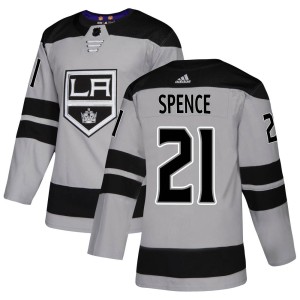Los Angeles Kings Jordan Spence Official Gray Adidas Authentic Adult Alternate NHL Hockey Jersey