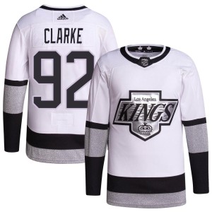 Los Angeles Kings Brandt Clarke Official White Adidas Authentic Youth 2021/22 Alternate Primegreen Pro Player NHL Hockey Jersey