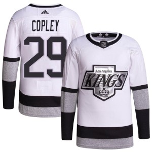 Los Angeles Kings Pheonix Copley Official White Adidas Authentic Youth 2021/22 Alternate Primegreen Pro Player NHL Hockey Jersey