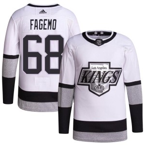 Los Angeles Kings Samuel Fagemo Official White Adidas Authentic Youth 2021/22 Alternate Primegreen Pro Player NHL Hockey Jersey