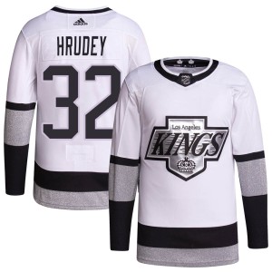 Los Angeles Kings Kelly Hrudey Official White Adidas Authentic Youth 2021/22 Alternate Primegreen Pro Player NHL Hockey Jersey