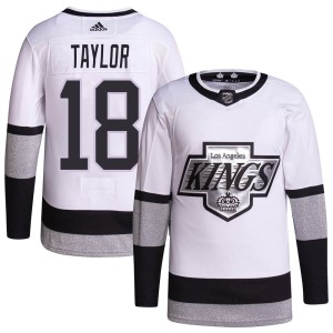 Los Angeles Kings Dave Taylor Official White Adidas Authentic Youth 2021/22 Alternate Primegreen Pro Player NHL Hockey Jersey