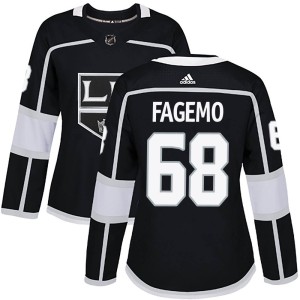 Los Angeles Kings Samuel Fagemo Official Black Adidas Authentic Women's Home NHL Hockey Jersey
