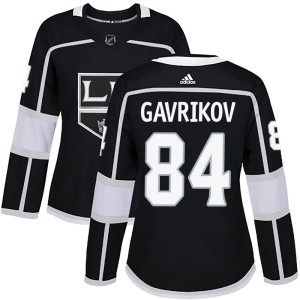 Los Angeles Kings Vladislav Gavrikov Official Black Adidas Authentic Women's Home NHL Hockey Jersey