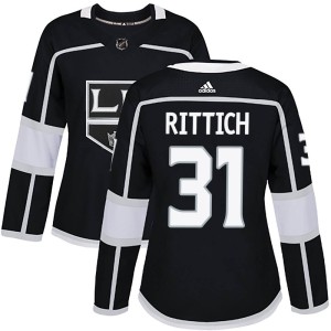 Los Angeles Kings David Rittich Official Black Adidas Authentic Women's Home NHL Hockey Jersey