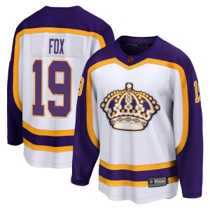 Los Angeles Kings Jim Fox Official White Fanatics Branded Breakaway Adult Special Edition 2.0 NHL Hockey Jersey