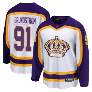 Los Angeles Kings Carl Grundstrom Official White Fanatics Branded Breakaway Adult Special Edition 2.0 NHL Hockey Jersey