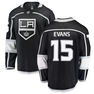 Los Angeles Kings Daryl Evans Official Black Fanatics Branded Breakaway Youth Home NHL Hockey Jersey
