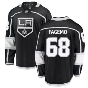 Los Angeles Kings Samuel Fagemo Official Black Fanatics Branded Breakaway Youth Home NHL Hockey Jersey